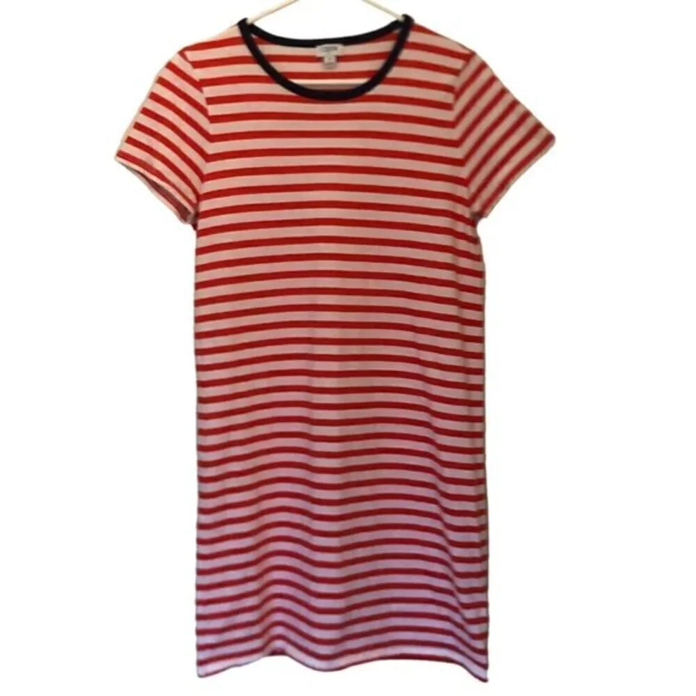 Re-Imagined by J. Crew striped short-sleeve t-shirt dress sz S